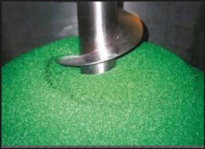 How does vertical powder mixer mix powder?